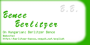 bence berlitzer business card